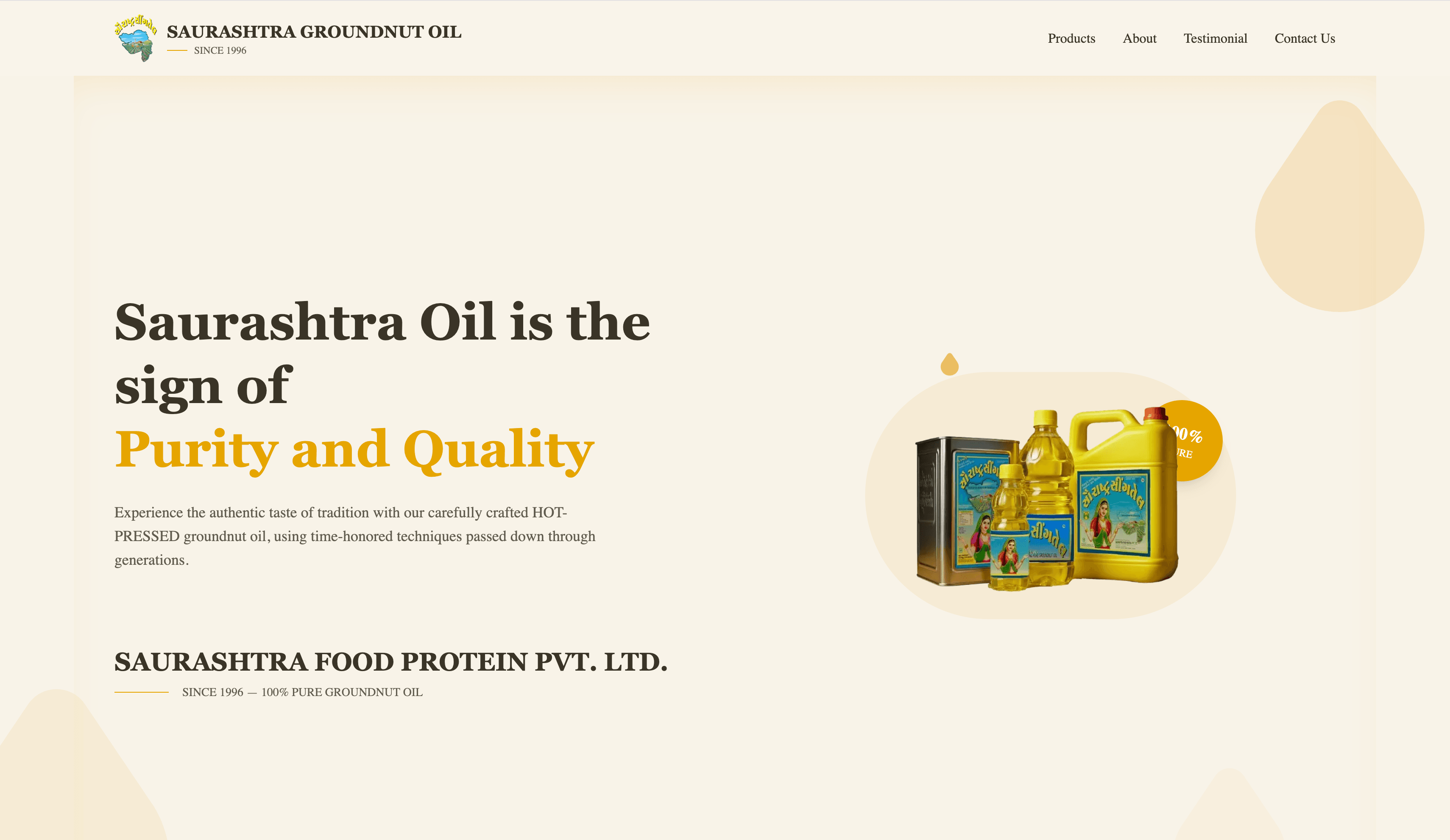 Saurashtra Groundnut Oil Website